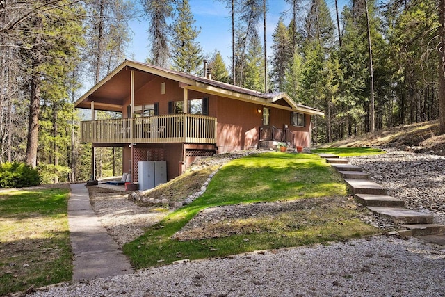view of home's exterior with a deck