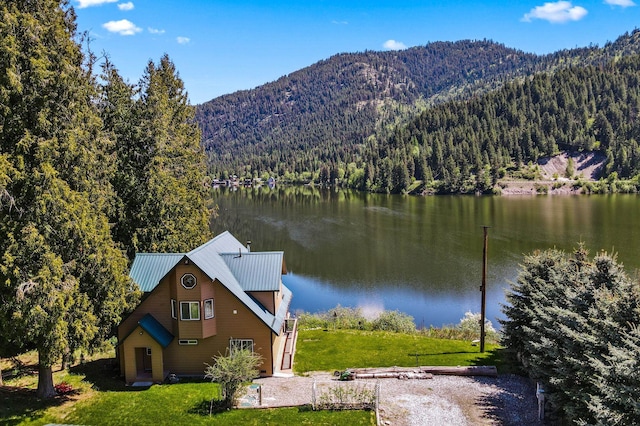 2876 Deep Lake S Shore Rd, Colville, WA 99114 - water view featuring a forest and a mountainous background