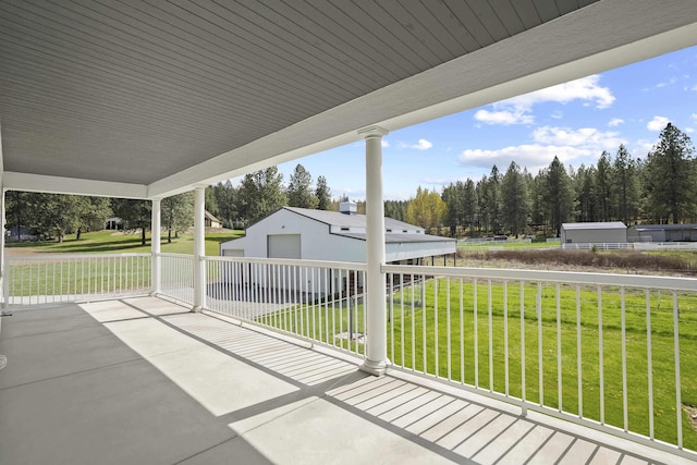 4127 S Sullivan Rd, Veradale, WA 99037 - view of patio / terrace featuring an outdoor structure and a garage