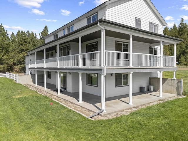 4127 S Sullivan Rd, Veradale, WA 99037 - back of property with a lawn, a patio, a balcony, and fence