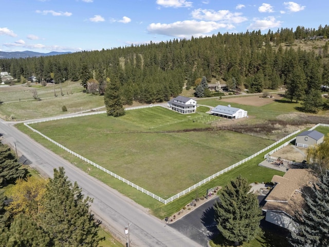 4127 S Sullivan Rd, Veradale, WA 99037 - drone / aerial view featuring a rural view, a forest view, and a mountain view