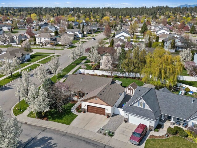 bird's eye view with a residential view