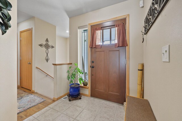 entrance foyer featuring visible vents
