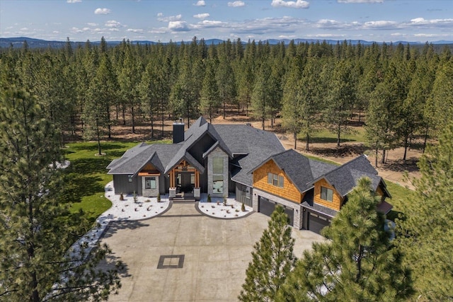 27603 N Bruce Rd, Chattaroy, WA 99003 - birds eye view of property with a view of trees and a mountain view