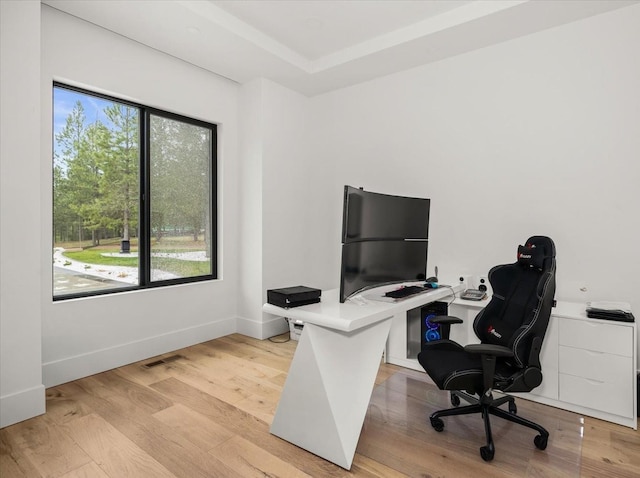 27603 N Bruce Rd, Chattaroy, WA 99003 - office space featuring baseboards, light wood-style flooring, and visible vents