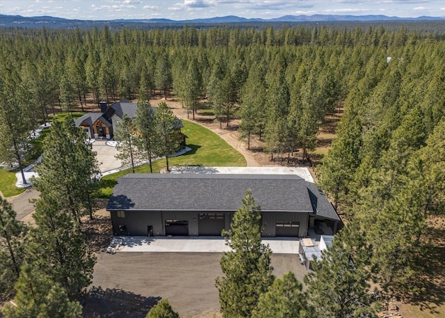 27603 N Bruce Rd, Chattaroy, WA 99003 - birds eye view of property featuring a mountain view and a wooded view
