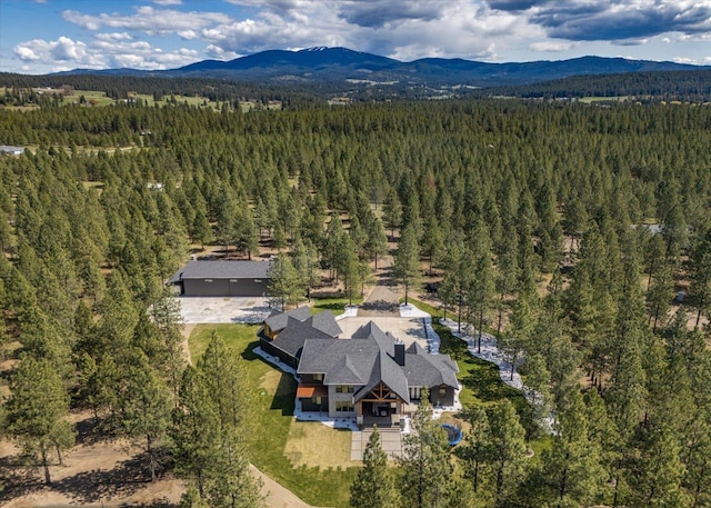 27603 N Bruce Rd, Chattaroy, WA 99003 - drone / aerial view with a forest view and a mountain view