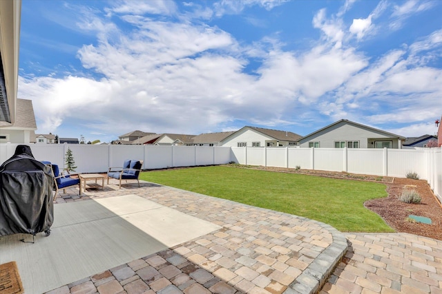 view of patio featuring a fenced backyard
