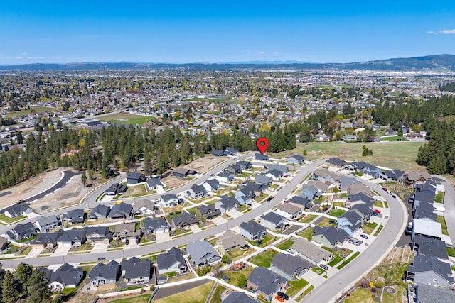 drone / aerial view with a residential view