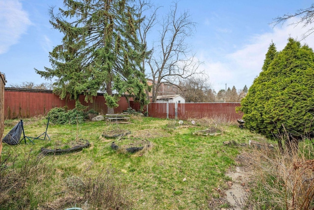 view of yard with fence