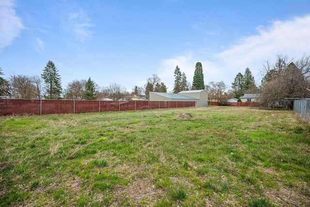 view of yard with fence