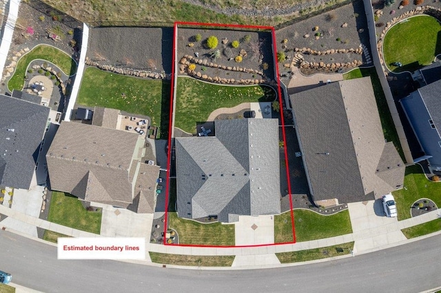 birds eye view of property featuring a residential view