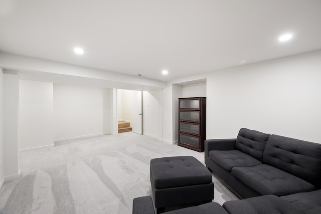 11904 E 22nd Ave, Spokane Valley, WA 99206 - living area with light carpet, recessed lighting, and baseboards