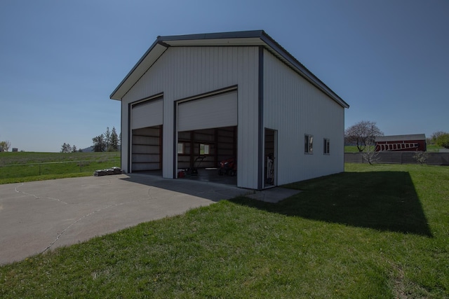 detached garage with fence