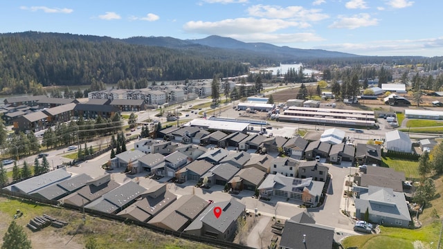 3306 N Ladalia Dr, Coeur D Alene, ID 83814 - bird's eye view featuring a residential view, a mountain view, and a wooded view