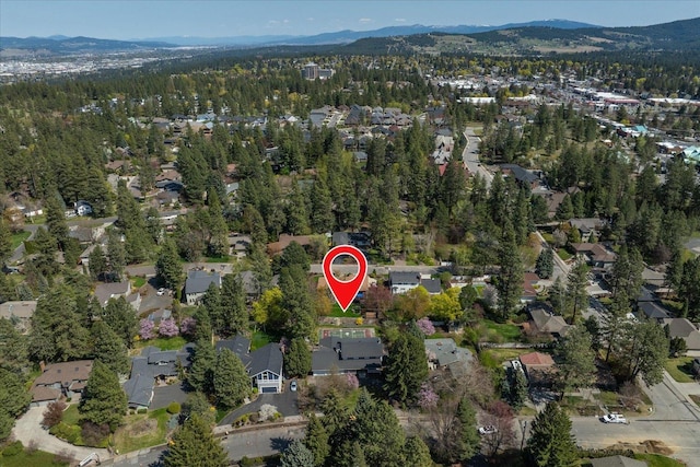 2711 S Pittsburg St, Spokane, WA 99203 - aerial view of property and surrounding area featuring a mountainous background and nearby suburban area