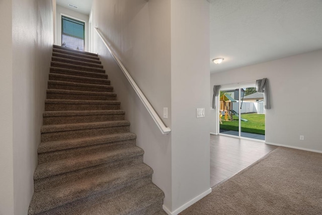 1102 S Best Rd, Spokane Valley, WA 99037 - staircase with carpet and baseboards