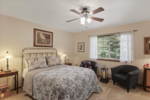 9306 E Lake Rd, Elk, WA 99009 - bedroom featuring ceiling fan and light colored carpet