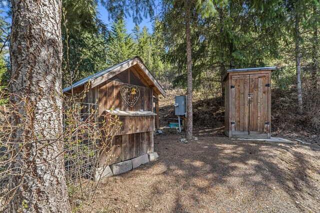 view of shed