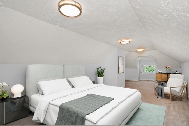 817 W Frederick Ave, Spokane, WA 99205 - bedroom with a textured ceiling and vaulted ceiling