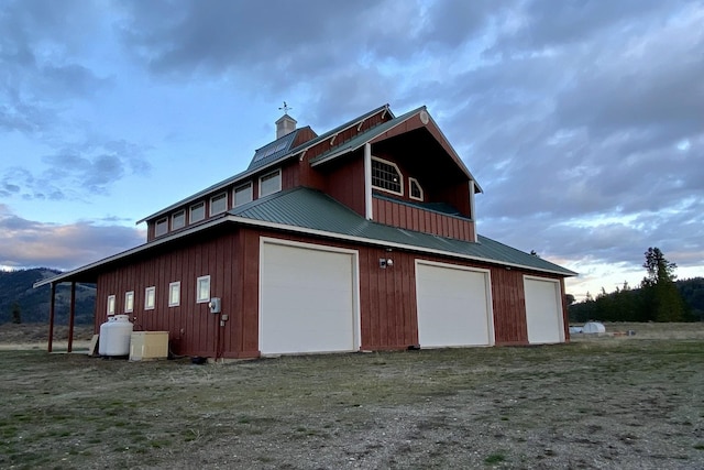 exterior space with a garage