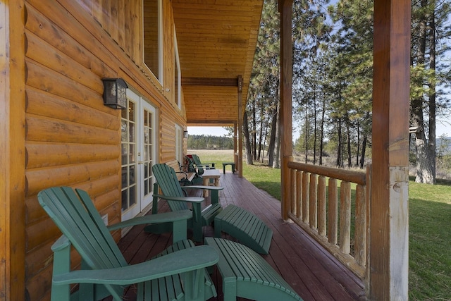 deck featuring french doors