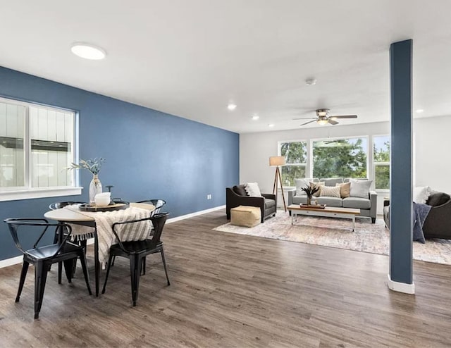 2942 W 18th Ave, Spokane, WA 99224 - dining area with recessed lighting, wood finished floors, and baseboards