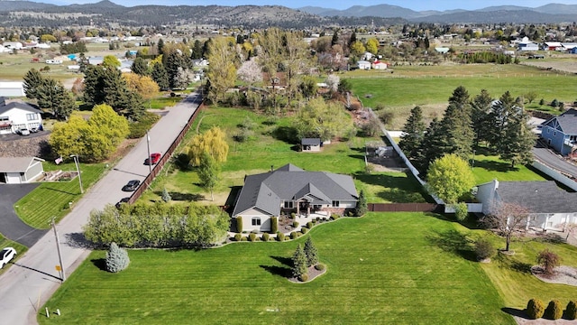 bird's eye view with a mountain view and a residential view