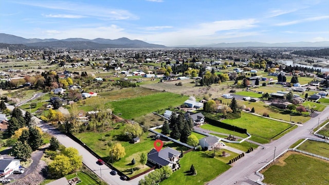 bird's eye view with a mountain view and a residential view