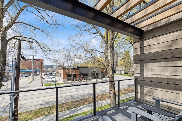 balcony with a residential view