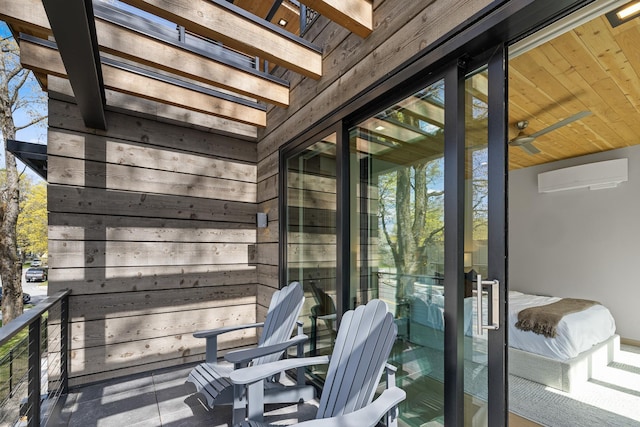 exterior space featuring a wall mounted air conditioner