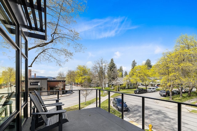 balcony with a residential view