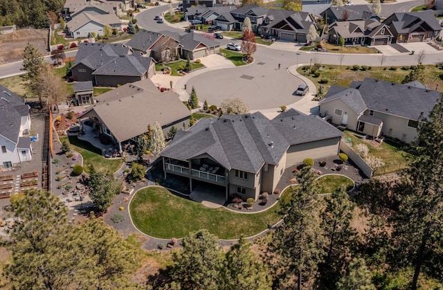 aerial view with a residential view