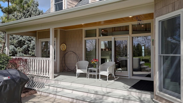 exterior space with covered porch