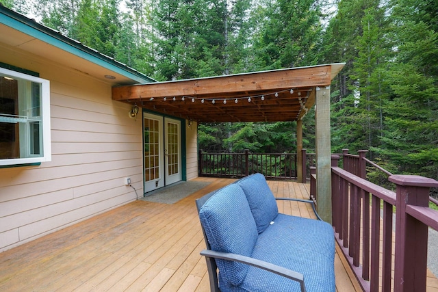 deck with french doors