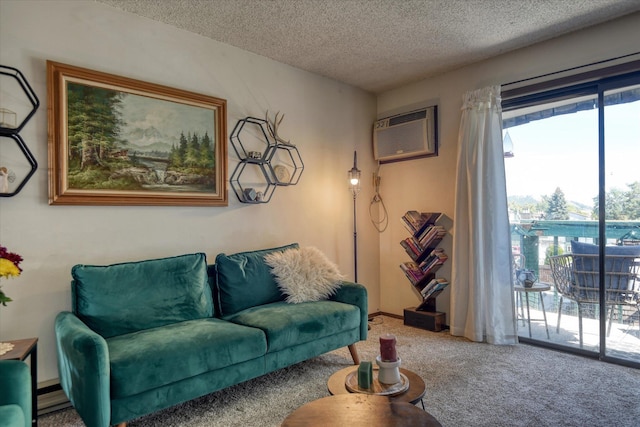 2121 E Upriver Dr # 19, Spokane, WA 99207 - carpeted living room featuring a textured ceiling