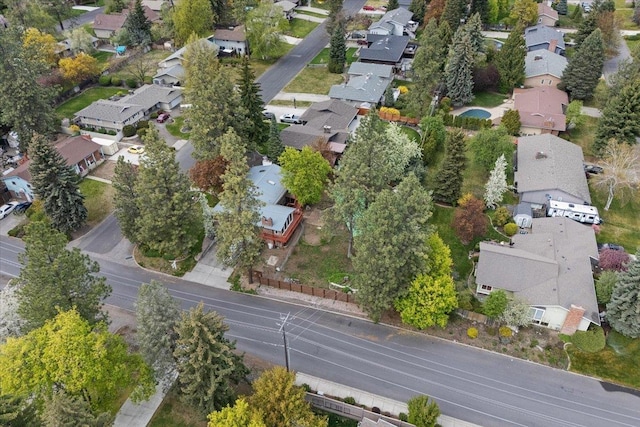 aerial view with a residential view