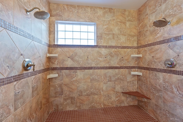 full bathroom with tiled shower