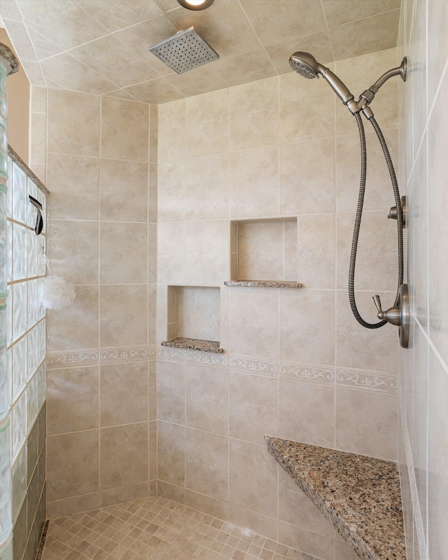 full bathroom with a tile shower