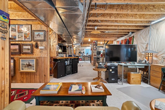 living room featuring carpet flooring