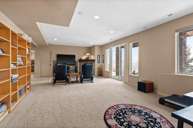 813 E Wandermere Estates Ln, Spokane, WA 99208 - living room featuring plenty of natural light, carpet flooring, and recessed lighting