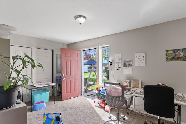 office area with carpet floors