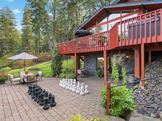 view of patio / terrace featuring a deck
