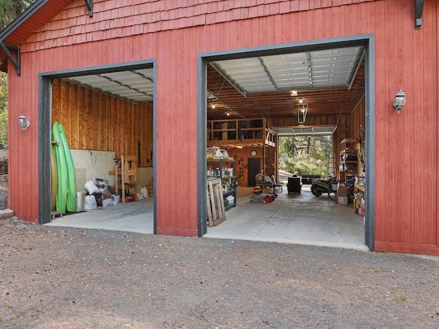 view of garage