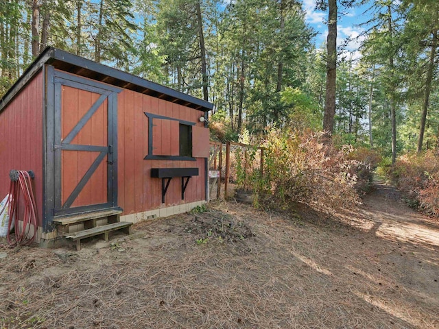 view of shed