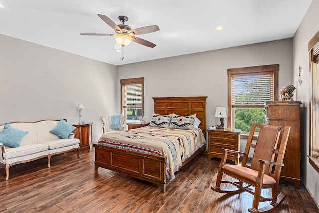 5034 Bittrich Antler Rd, Deer Park, WA 99006 - bedroom featuring recessed lighting, ceiling fan, and wood finished floors