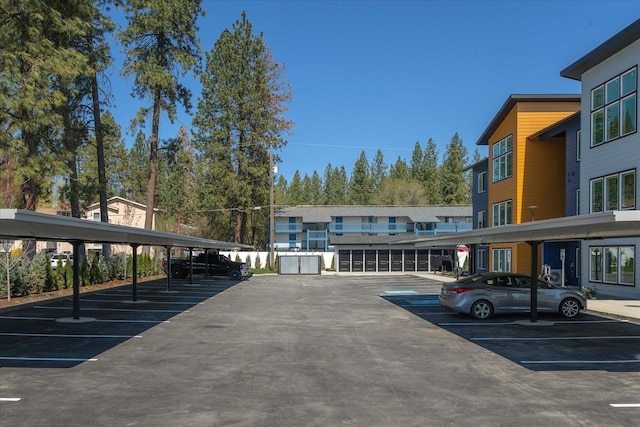 view of covered parking lot