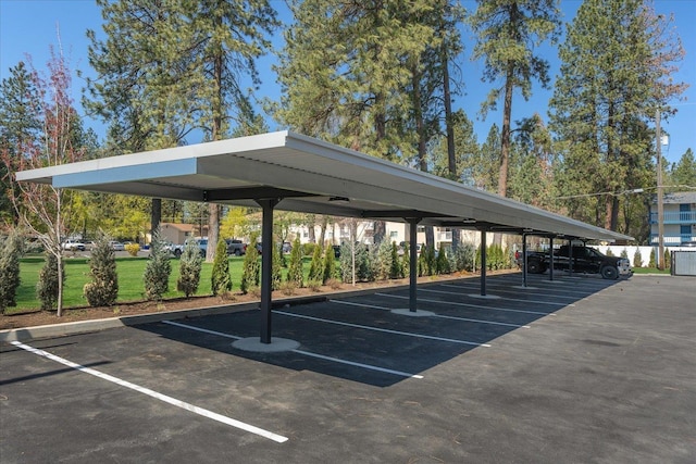 view of covered parking lot