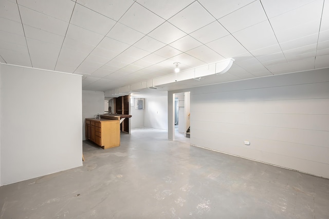 view of finished basement