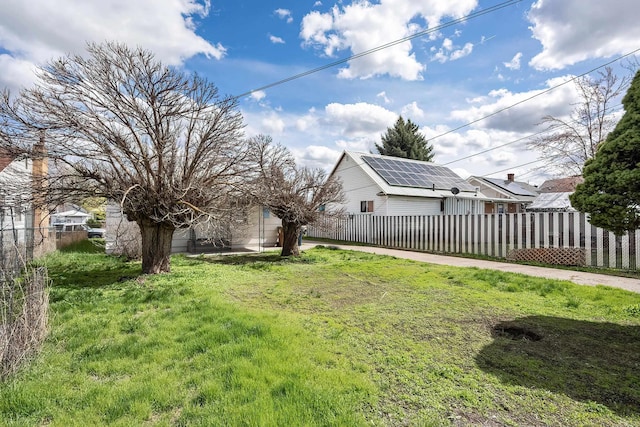 view of yard with a fenced front yard